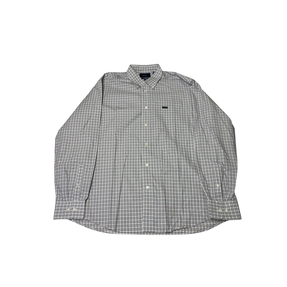 Faconnable Classique Mens XL Gingham Check Long Sleeve Button‎ Shirt 100 Cotton